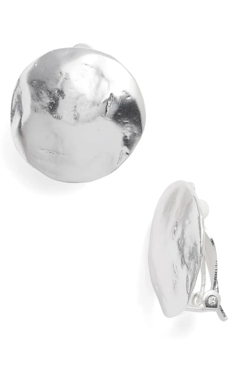 Shell disc clip-on Earrings