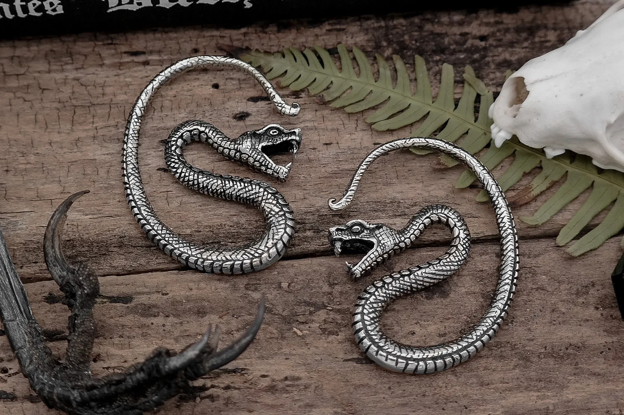 Silver Serpent Ear Weights