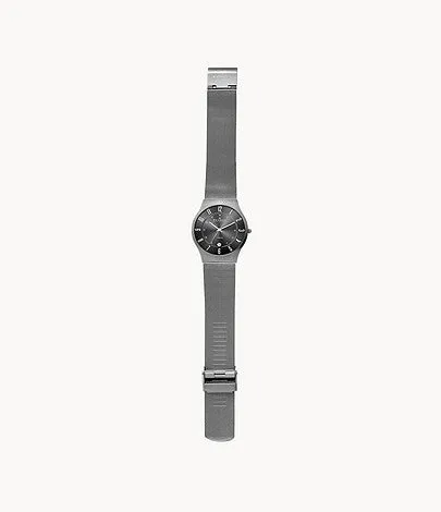 Skagen Grenen Titanium and Gray Steel-Mesh Watch 233XLTTM