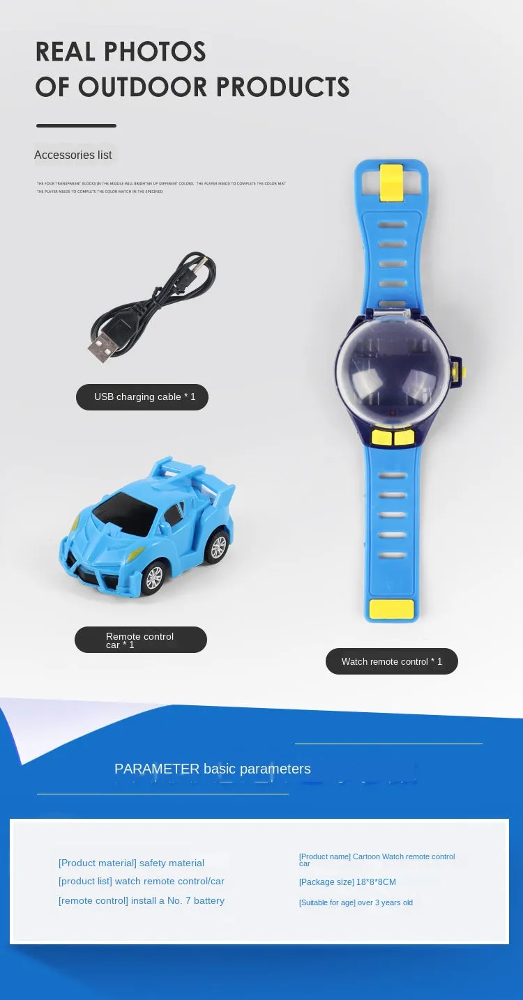 Small Car Analog Watch Remote Control Batteryed Toys