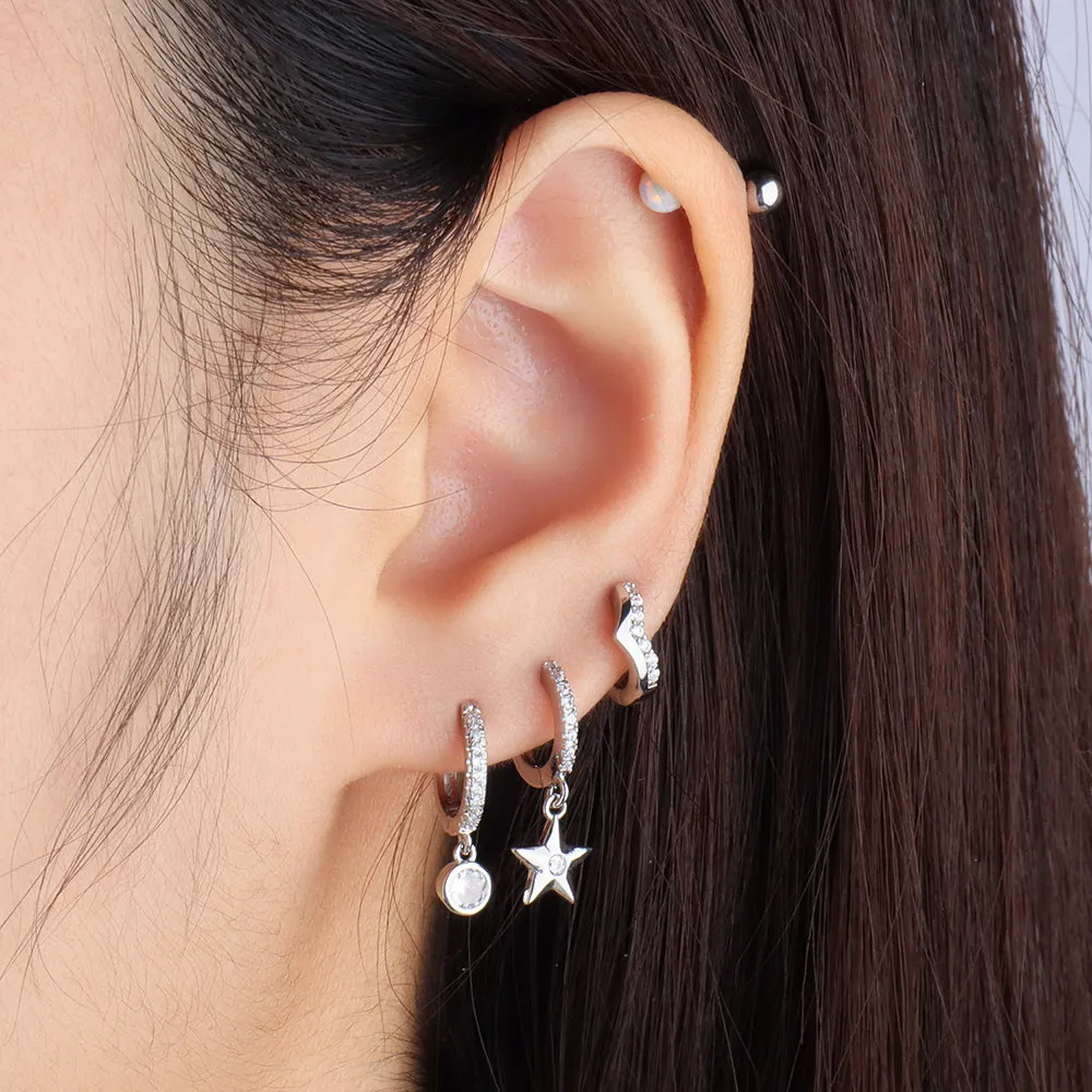 Star-shaped Drop Earring