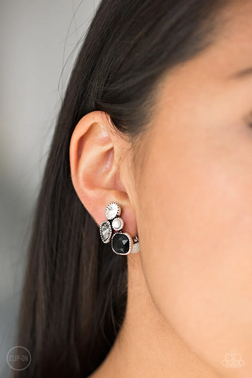 Super Superstar Black Clip-On-Earrings