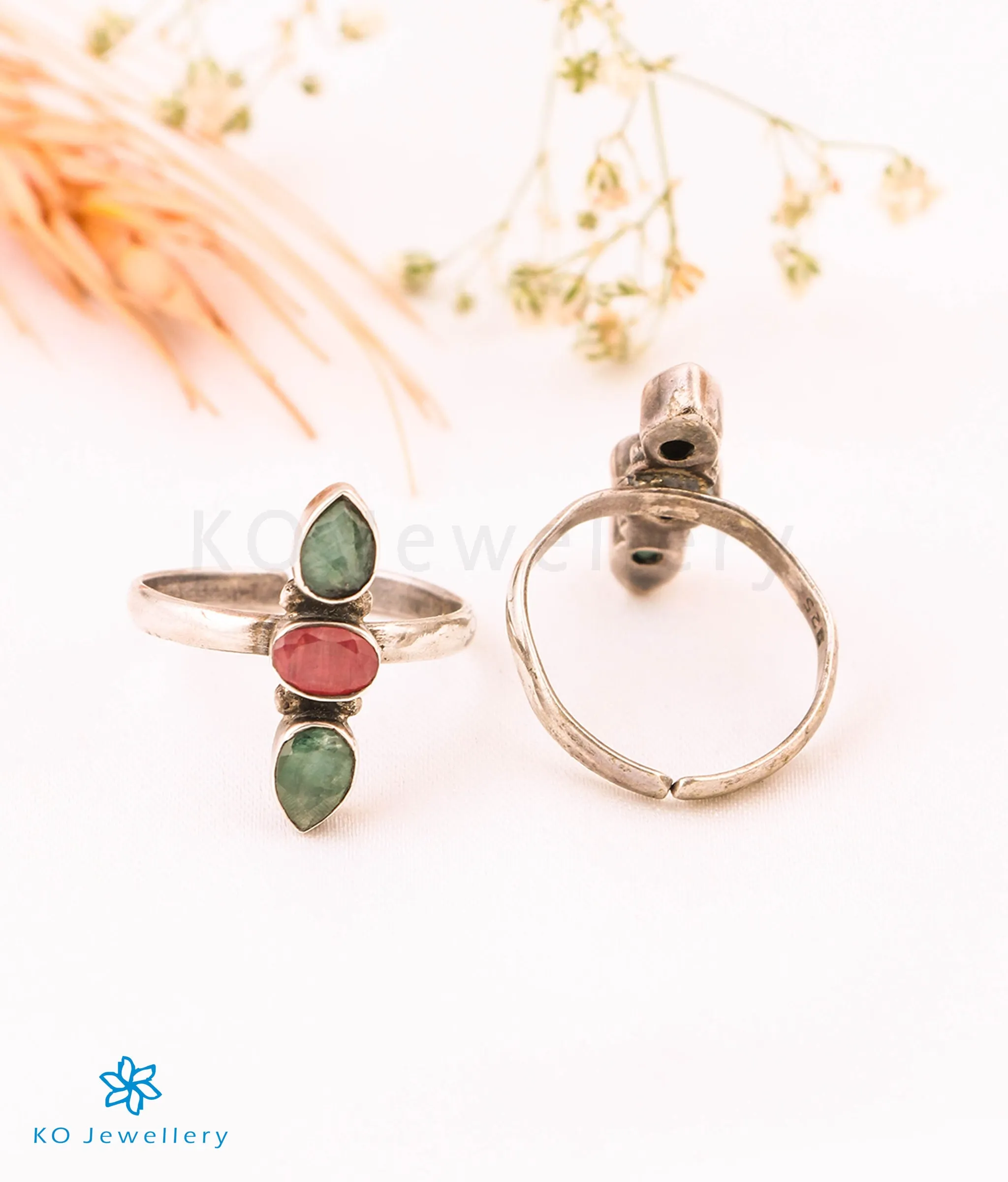 The Suravi Silver Gemstone Toe-Rings