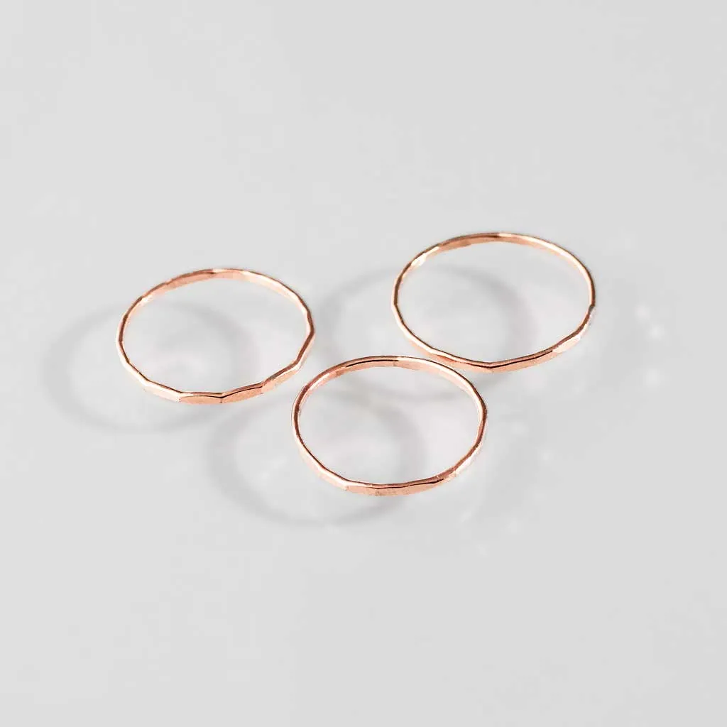 Thin Rose Gold Stacking Rings