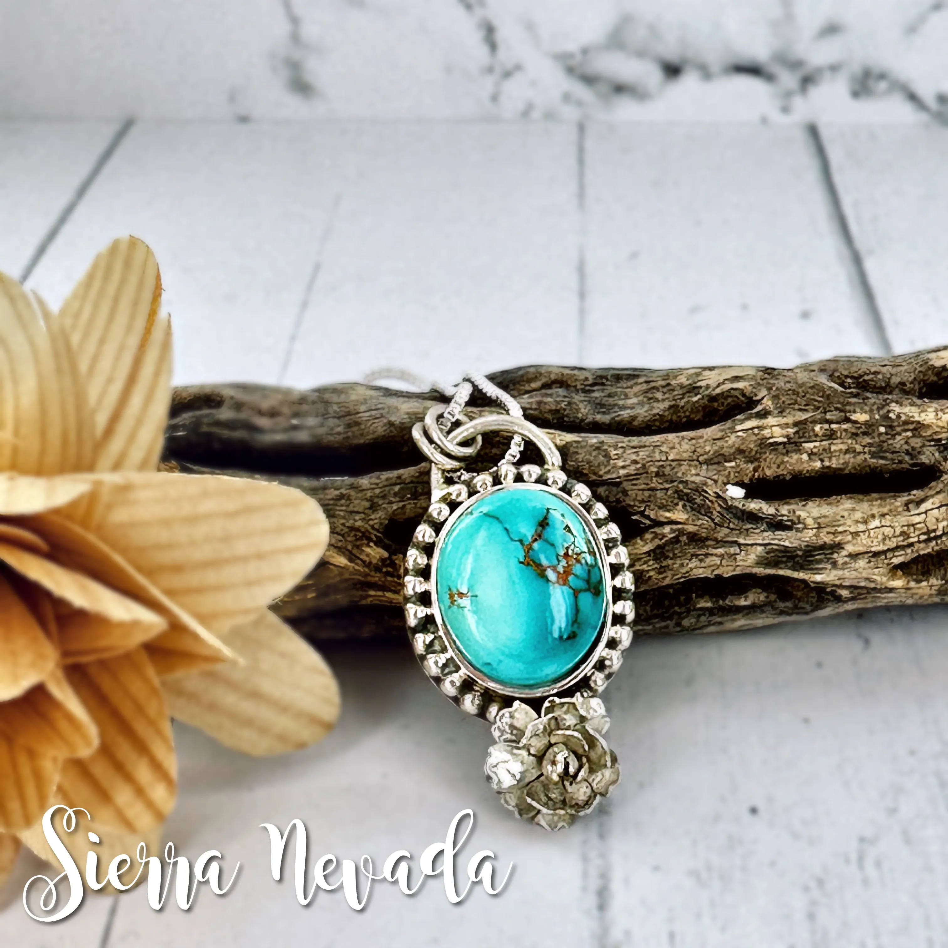 Turquoise & Succulents Pendant