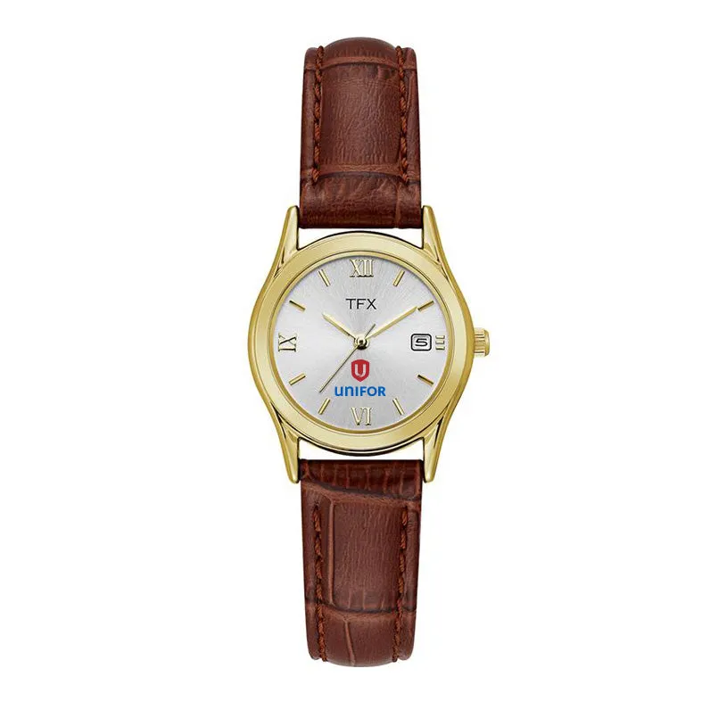 Unifor Women's TFX (By Bulova) Brown Leather Strap Watch