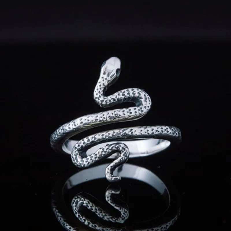 Unique Silver Diamond Snake Rings