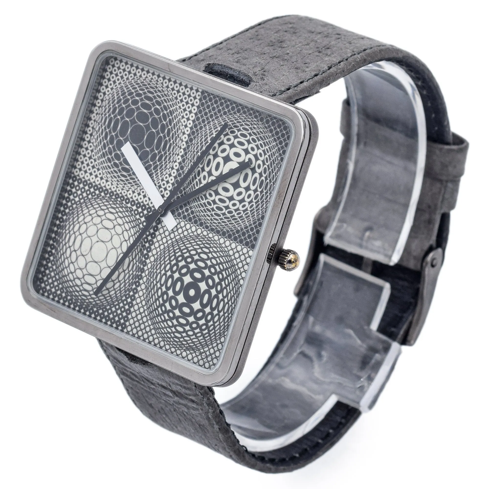 Vasarely for Bulova Four Squares/Four Spheres Quartz Artist's Men's Watch 40 mm